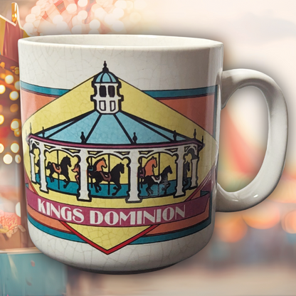 Vintage 80s Kings Dominion Theme Park Carousel Souvenir Mug