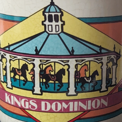 Vintage 80s Kings Dominion Theme Park Carousel Souvenir Mug