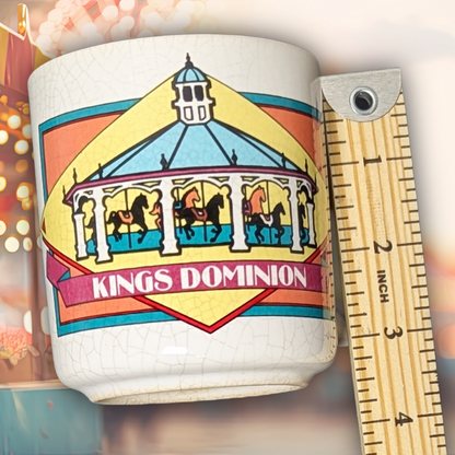Vintage 80s Kings Dominion Theme Park Carousel Souvenir Mug