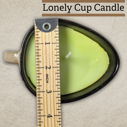 Lonely Cup Candle: Singleton Earthy Floral Measuring Cup, Upcycled with Coconut Scented Candle