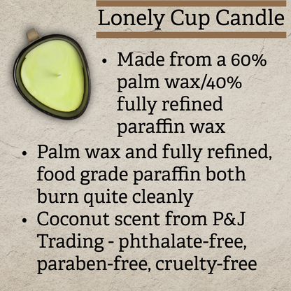 Lonely Cup Candle: Singleton Earthy Floral Measuring Cup, Upcycled with Coconut Scented Candle