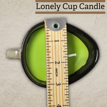 Lonely Cup Candle: Singleton Earthy Floral Measuring Cup, Upcycled with Coconut Scented Candle