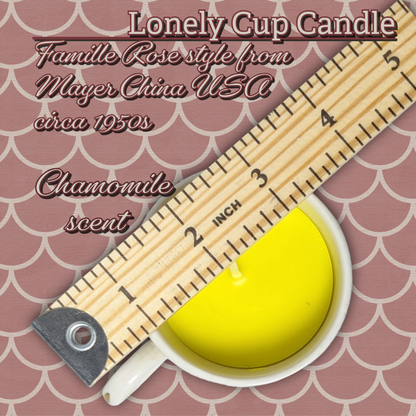 Lonely Cup Candle: Vintage 1950s Mayer China, 'Famille Rose'-style demitasse cup with Handpoured Chamomile Candle