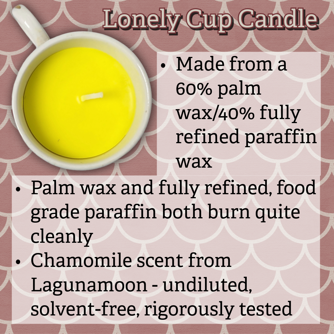 Lonely Cup Candle: Vintage 1950s Mayer China, 'Famille Rose'-style demitasse cup with Handpoured Chamomile Candle