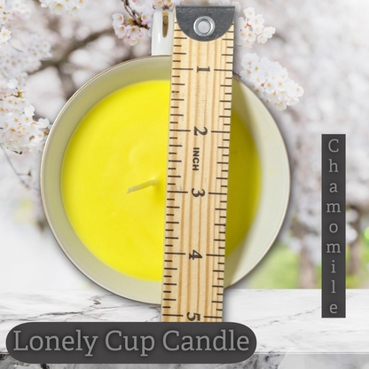 Lonely Cup Candle: Vintage Symco China Cerise Singleton Cup with Handpoured Chamomile Candle