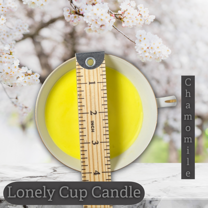 Lonely Cup Candle: Vintage Symco China Cerise Singleton Cup with Handpoured Chamomile Candle