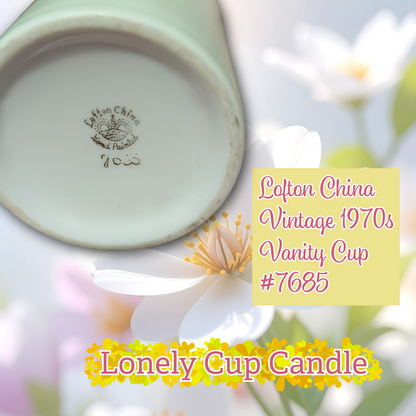 Chamomile Lonely Cup Candle: Vintage 1970s Lefton Vanity Cup with Handpoured Candle