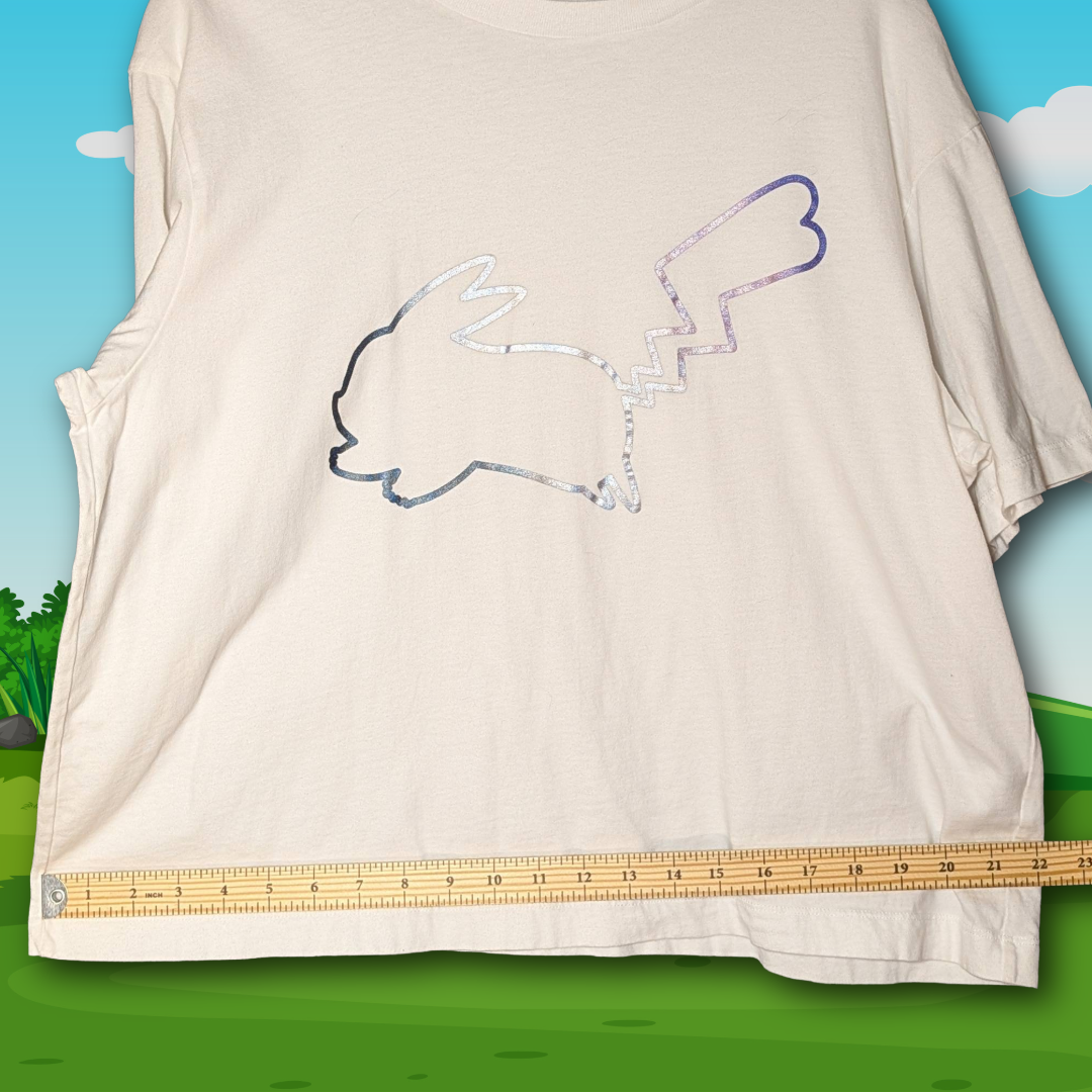Uniqlo Pokemon Women's Size L Short Sleeve Crew Neck Graphic Tee/T-Shirt, White