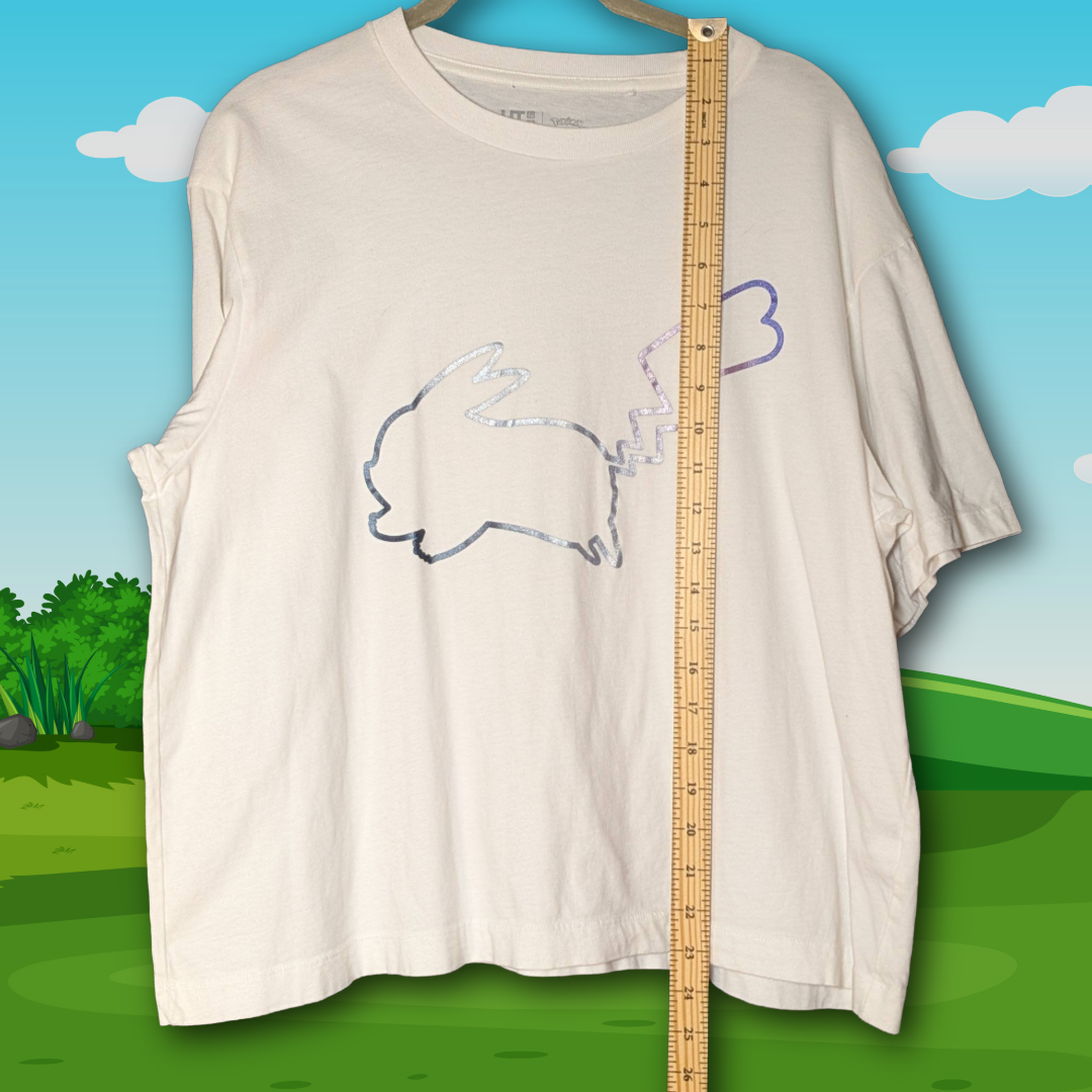 Uniqlo Pokemon Women's Size L Short Sleeve Crew Neck Graphic Tee/T-Shirt, White