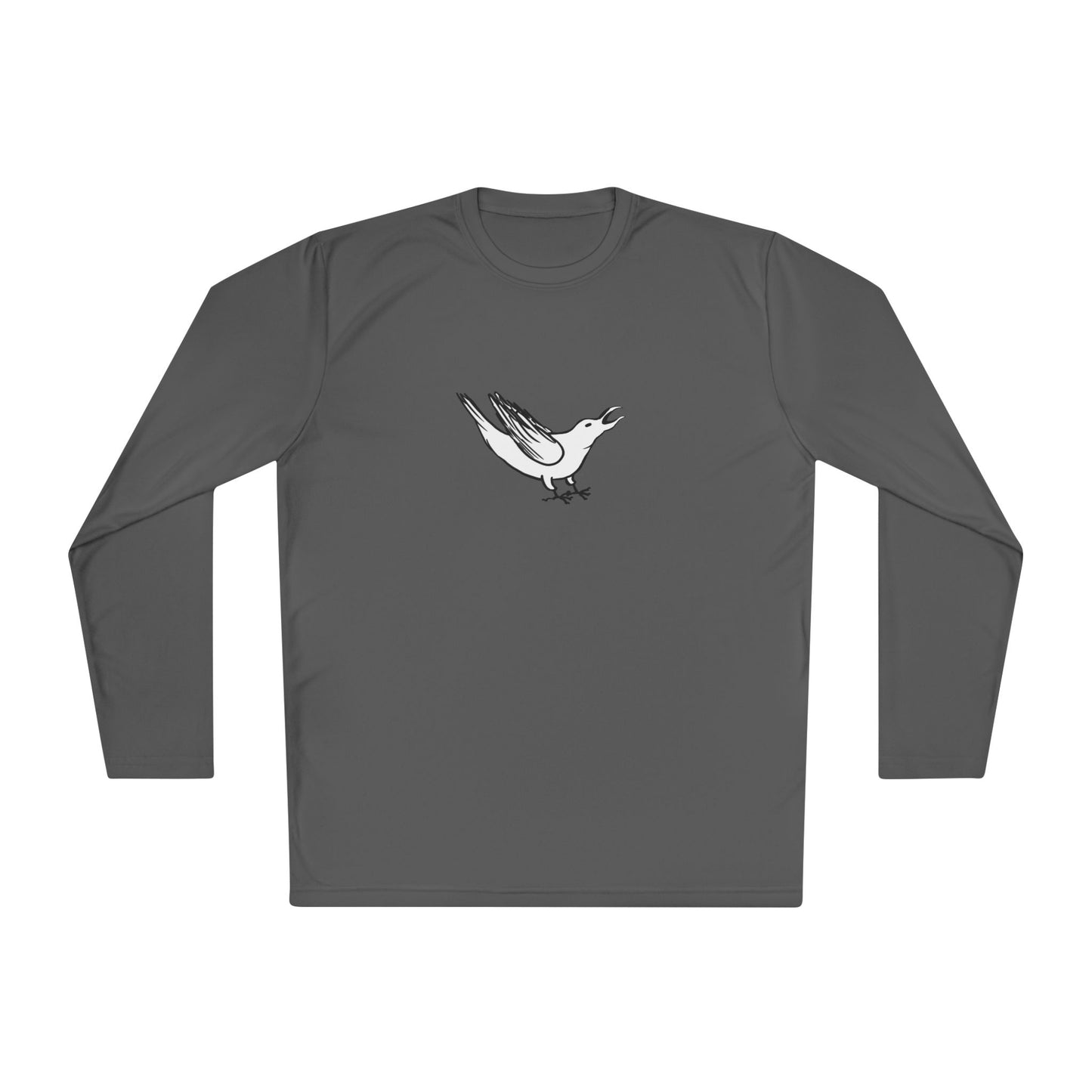 White Crow Yelling on Unisex Lightweight Long Sleeve Tee