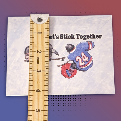 Hockey "Let's Stick Together" Valentine's Day Card, 5.5"x4.25", with Mailing Envelope