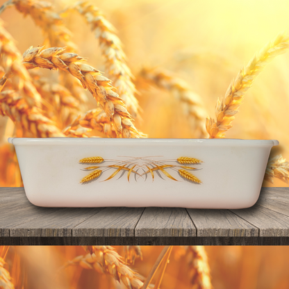 Anchor Hocking Fire-King Golden Wheat #409 1-Quart Loaf Pan/Casserole Dish