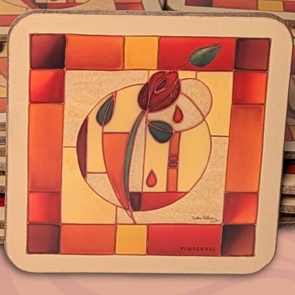 Vintage Pimpernel Placemats (9) and Coasters (14) in "Copper Rose" Pattern