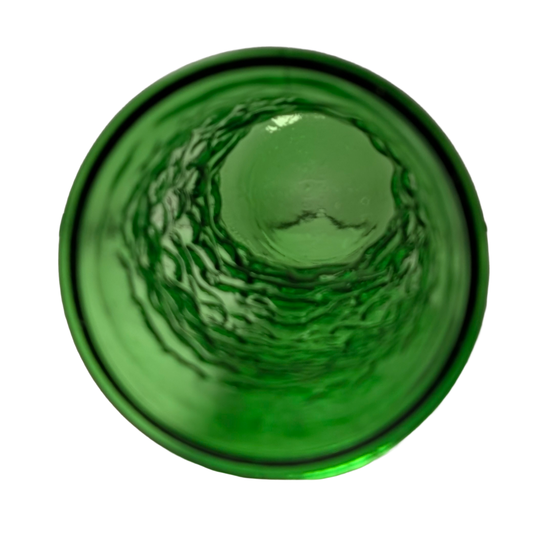 Vintage Hoosier Glass Emerald Green Textured Glass Vase, 9.5" Tall