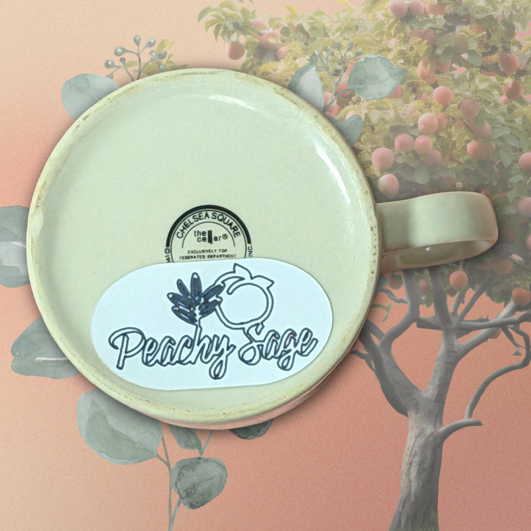 Chelsea Square (1998) pattern Macy's Exclusive Brand "The Cellar" Cup with Peachy Sage Scented Candle