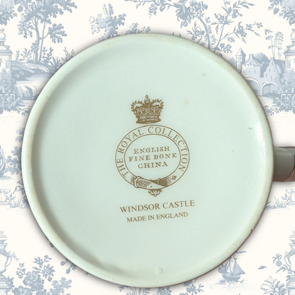 Windsor Castle Royal Collection Trust 1980s Transferware Commemorative Mug with Country Estate Scented Candle