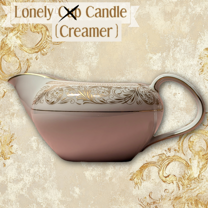 Harmony House Renaissance Pattern (3690) 1950s Fine China Creamer with cedar/cinnamon/sandalwood candle