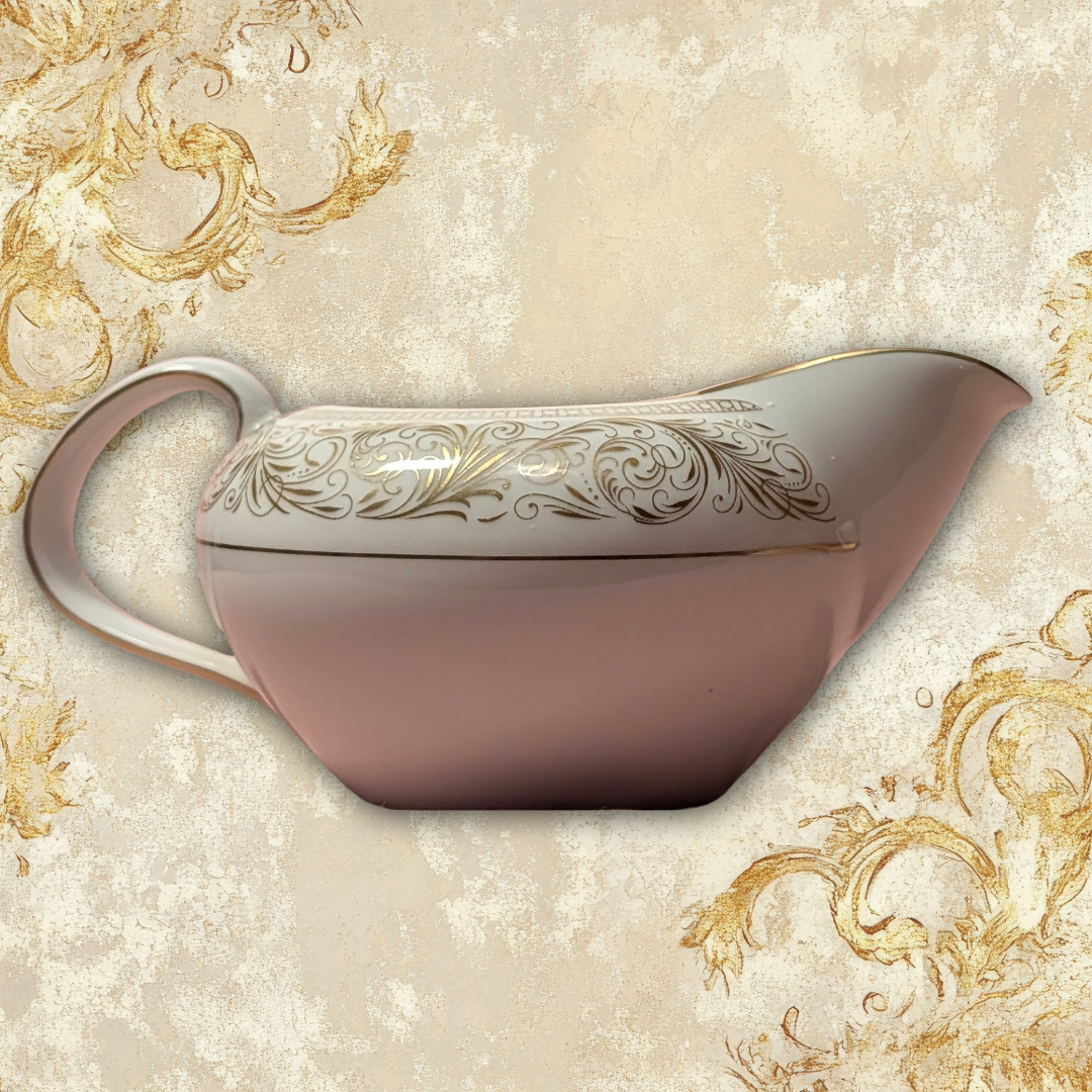 Harmony House Renaissance Pattern (3690) 1950s Fine China Creamer with cedar/cinnamon/sandalwood candle