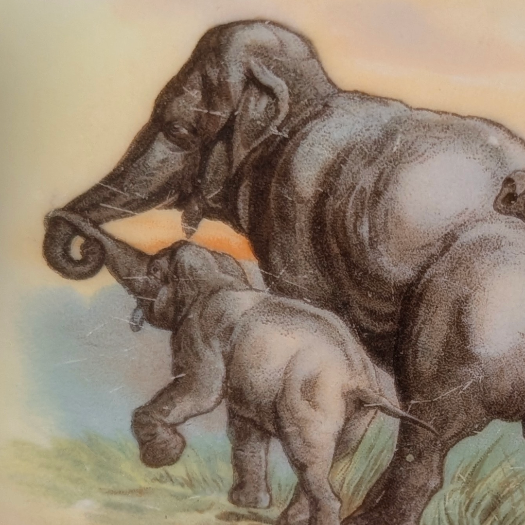 Elephant Family Lehmann & Sohn elegant early 20th century plate