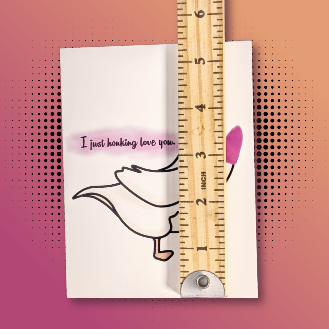 Funny Goose "I just honking love you" Valentine's Day Card, 5.5"x4.25", with Mailing Envelope