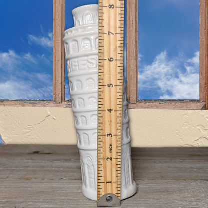 Vintage 1970s Leaning Tower of Pisa White Ceramic Cheese Shaker