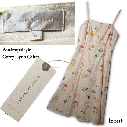 Anthropologie Corey Lynn Calter Seashell Mini Dress NWT sz M, Botanical/Nautical