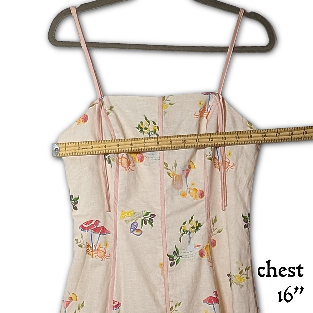 Anthropologie Corey Lynn Calter Seashell Mini Dress NWT sz M, Botanical/Nautical