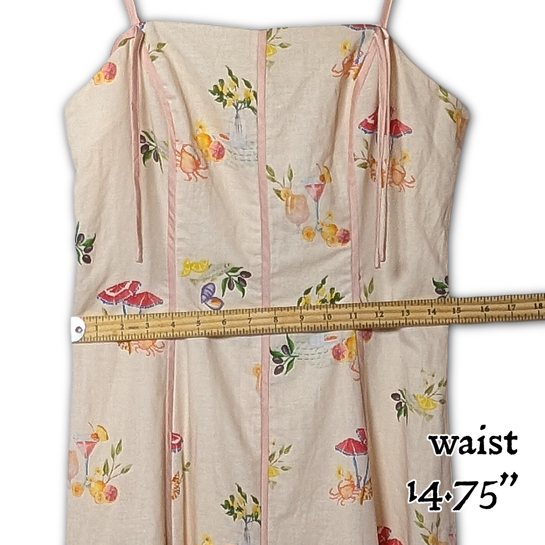 Anthropologie Corey Lynn Calter Seashell Mini Dress NWT sz M, Botanical/Nautical