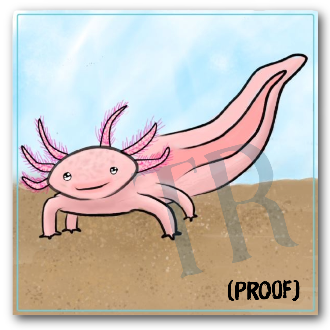Pink Axolotl Vinyl Sticker, 3"x3" Waterproof Kawaii Salamander Decal for Tumbler, Laptop, Anything!