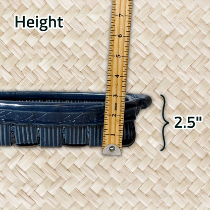 Jim & Shirl Parmentier Pottery Set of 2 Woven Basket & Tray Blue Stoneware NC