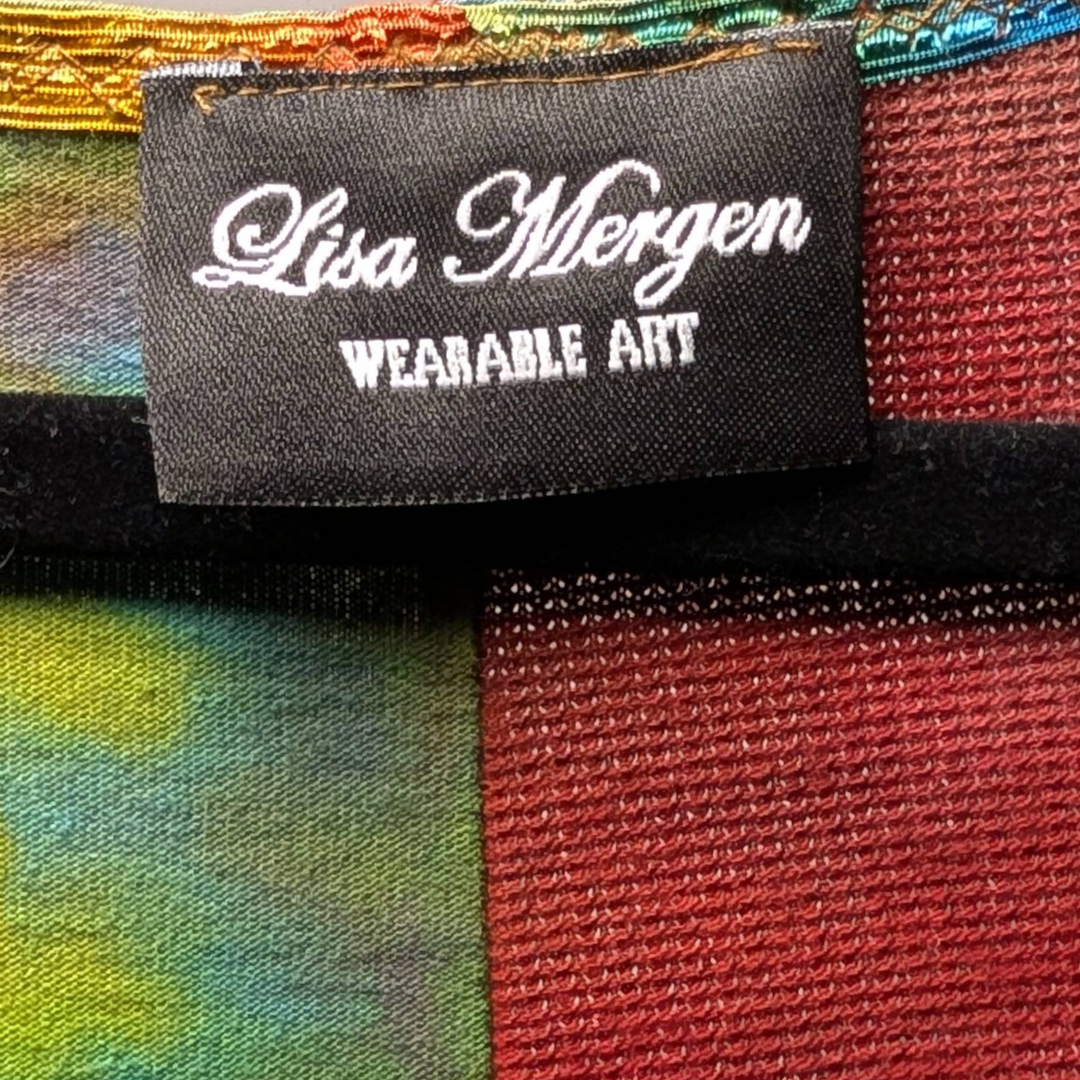 Lisa Mergen sz L rare one of a kind hand dyed cotton/silk/velvet tunic or minidress