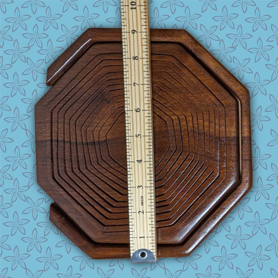 Vintage MCM Octagonal Collapsible Wooden Fruit Basket - Fully Restored