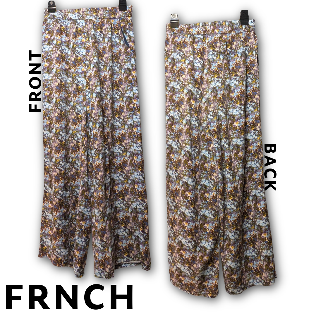 FRNCH Paris size Small Impressionistic Floral Viscose/Linen blend Palazzo Pants