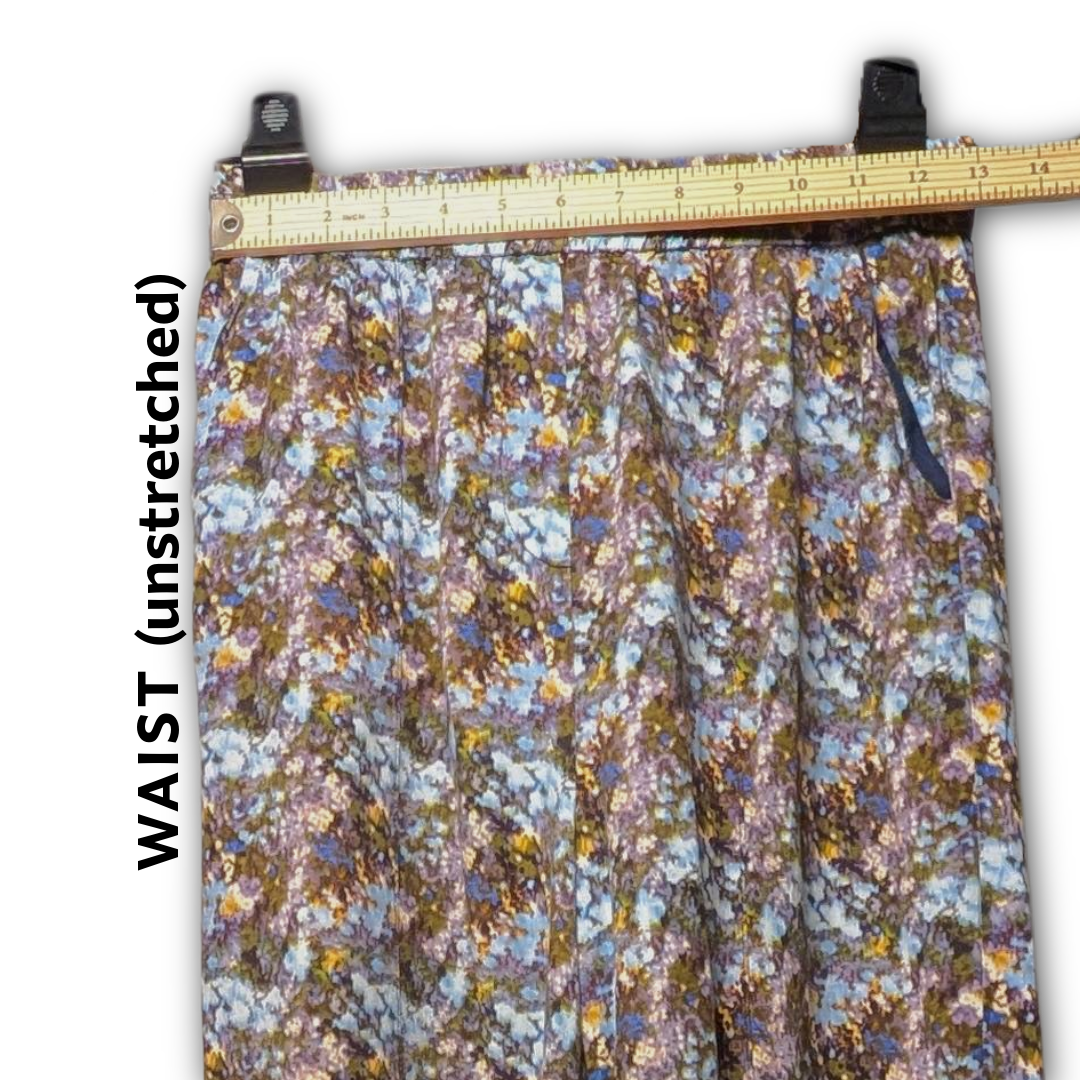 FRNCH Paris size Small Impressionistic Floral Viscose/Linen blend Palazzo Pants
