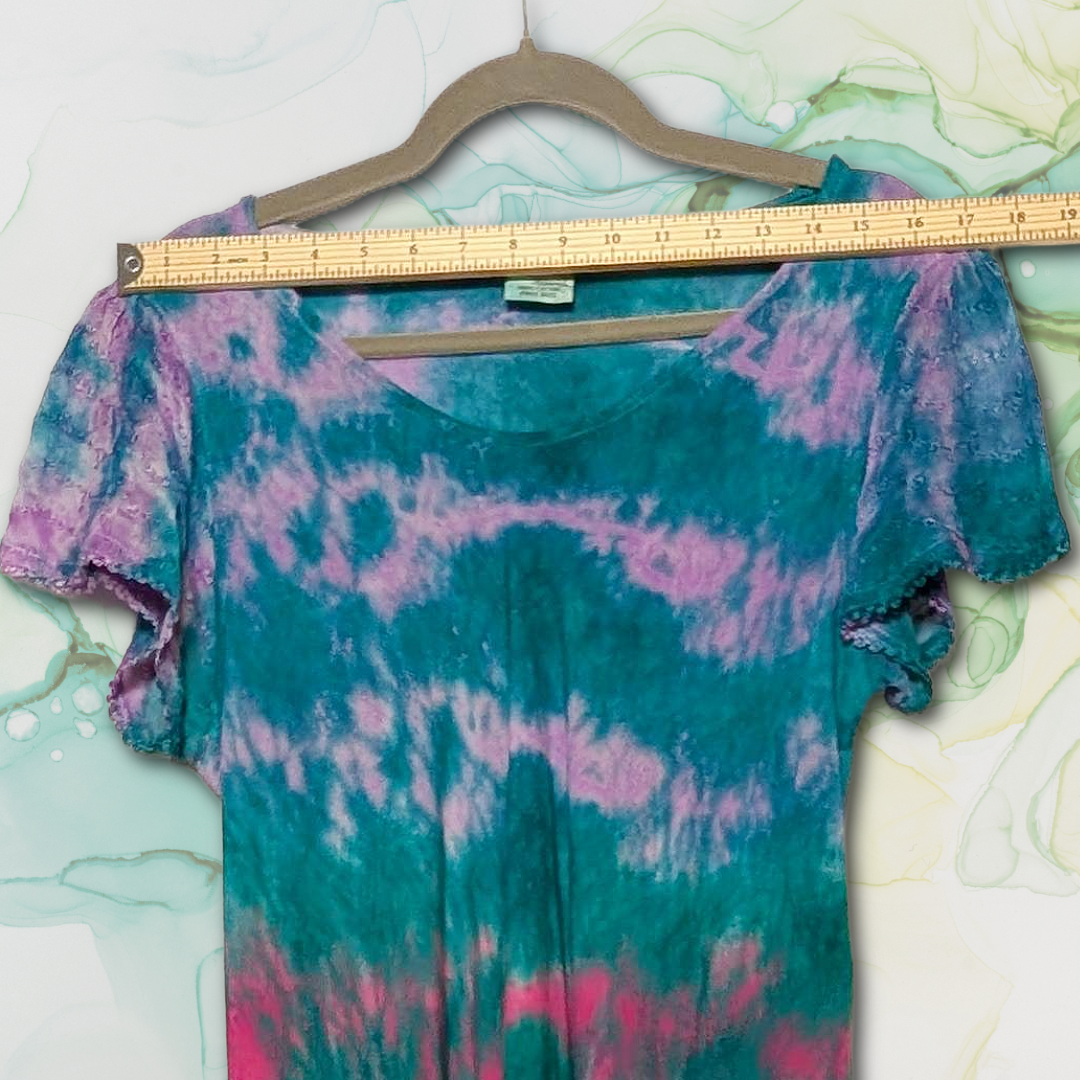 Advance Apparels Tie Dye Maxi Dress One Size Fits All Boho Festival Summer Knit
