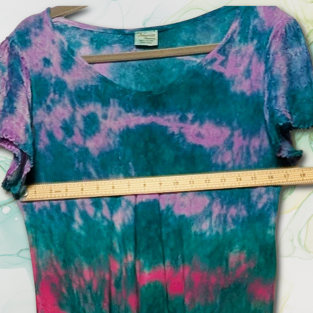 Advance Apparels Tie Dye Maxi Dress One Size Fits All Boho Festival Summer Knit