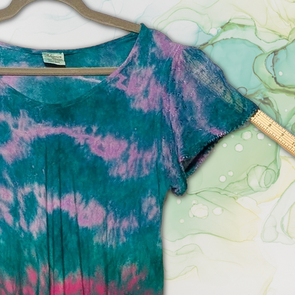 Advance Apparels Tie Dye Maxi Dress One Size Fits All Boho Festival Summer Knit