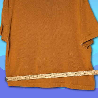 Vintage L.L. Bean (80s-early 90s) XL Short Sleeve Rust Orange Knit Sweater Top