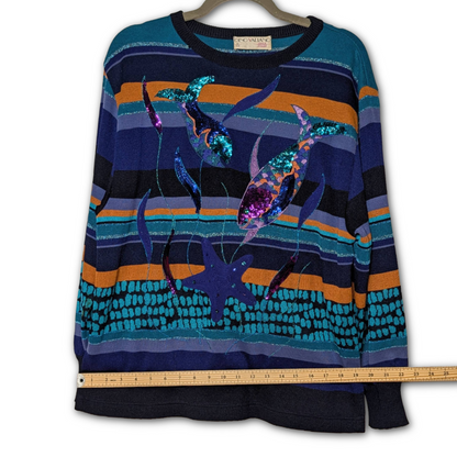 1980s vintage Dino Valiano mermaid sweater, size D40/US size 10