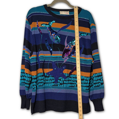 1980s vintage Dino Valiano mermaid sweater, size D40/US size 10