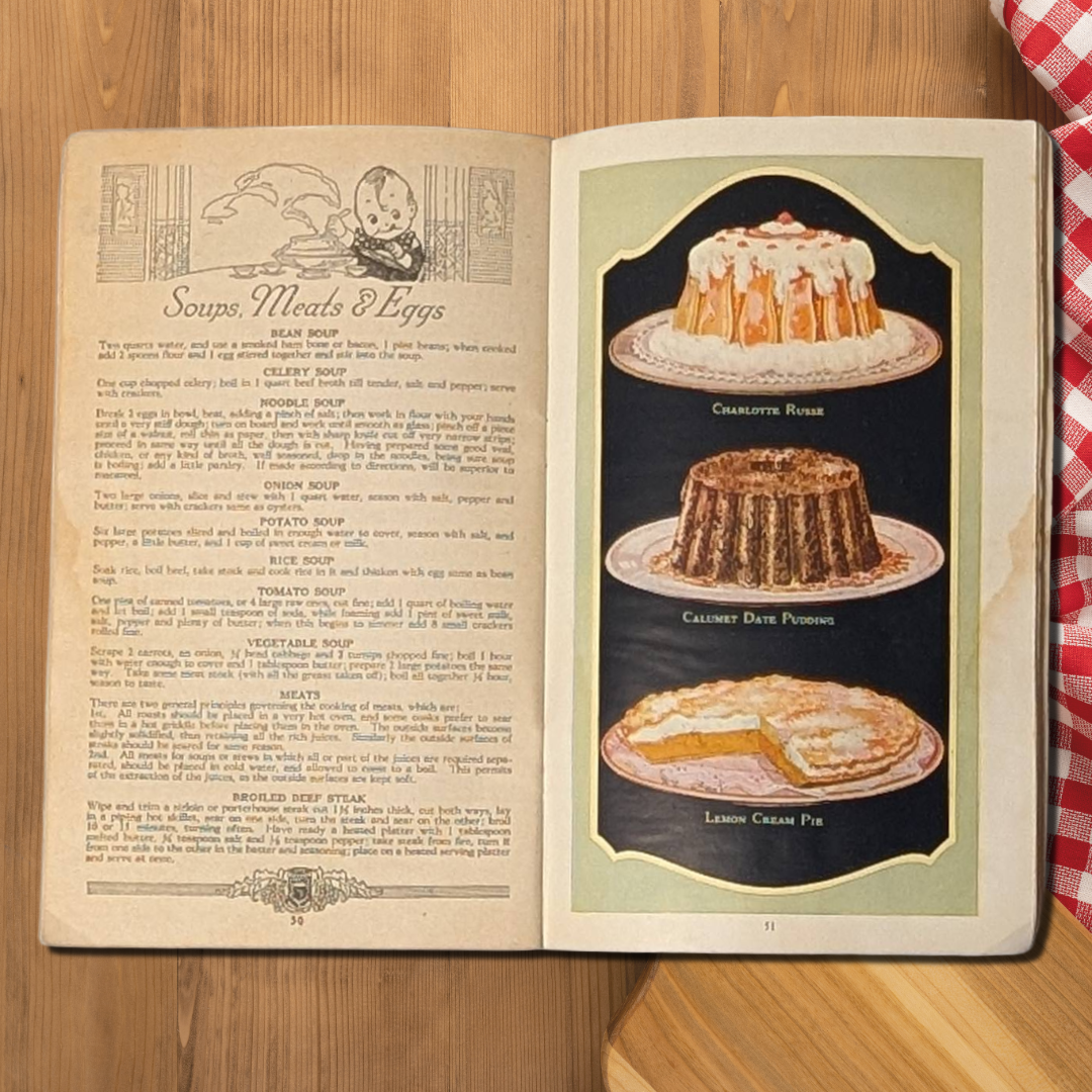 Antique 1918 Calumet Baking Powder "Reliable Recipes" Booklet cooking ephemera