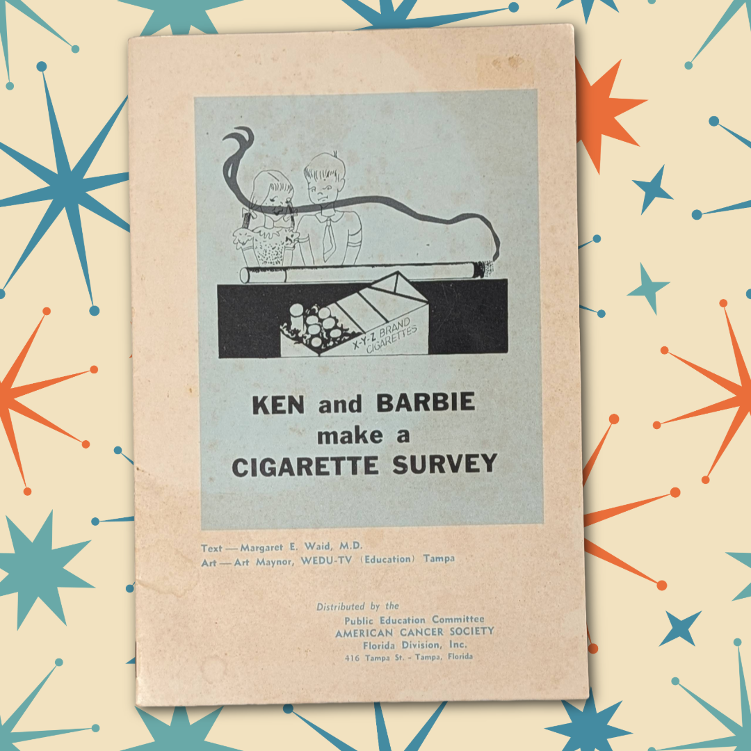 Vintage 1960s "Ken and Barbie Make a Cigarette Survey" Public Health Brochure