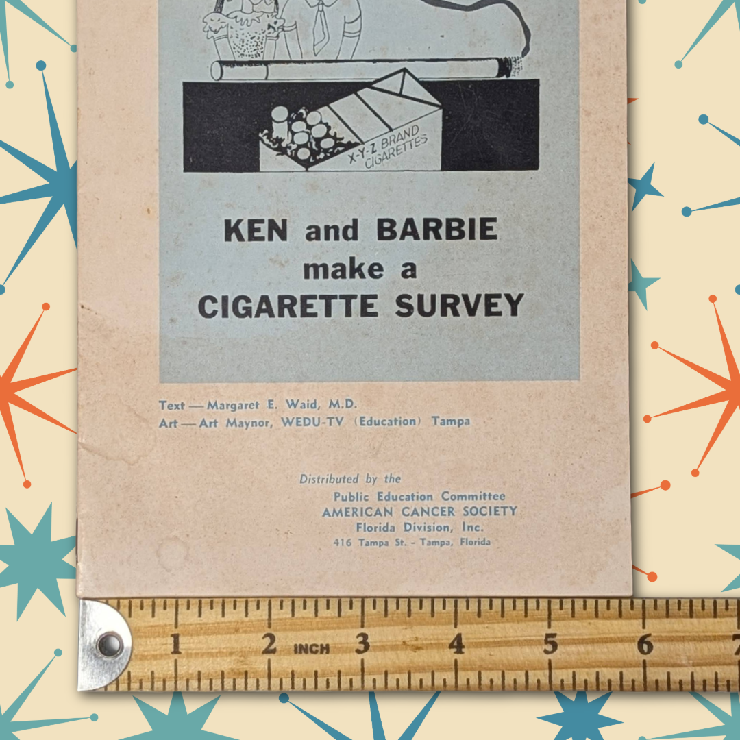 Vintage 1960s "Ken and Barbie Make a Cigarette Survey" Public Health Brochure