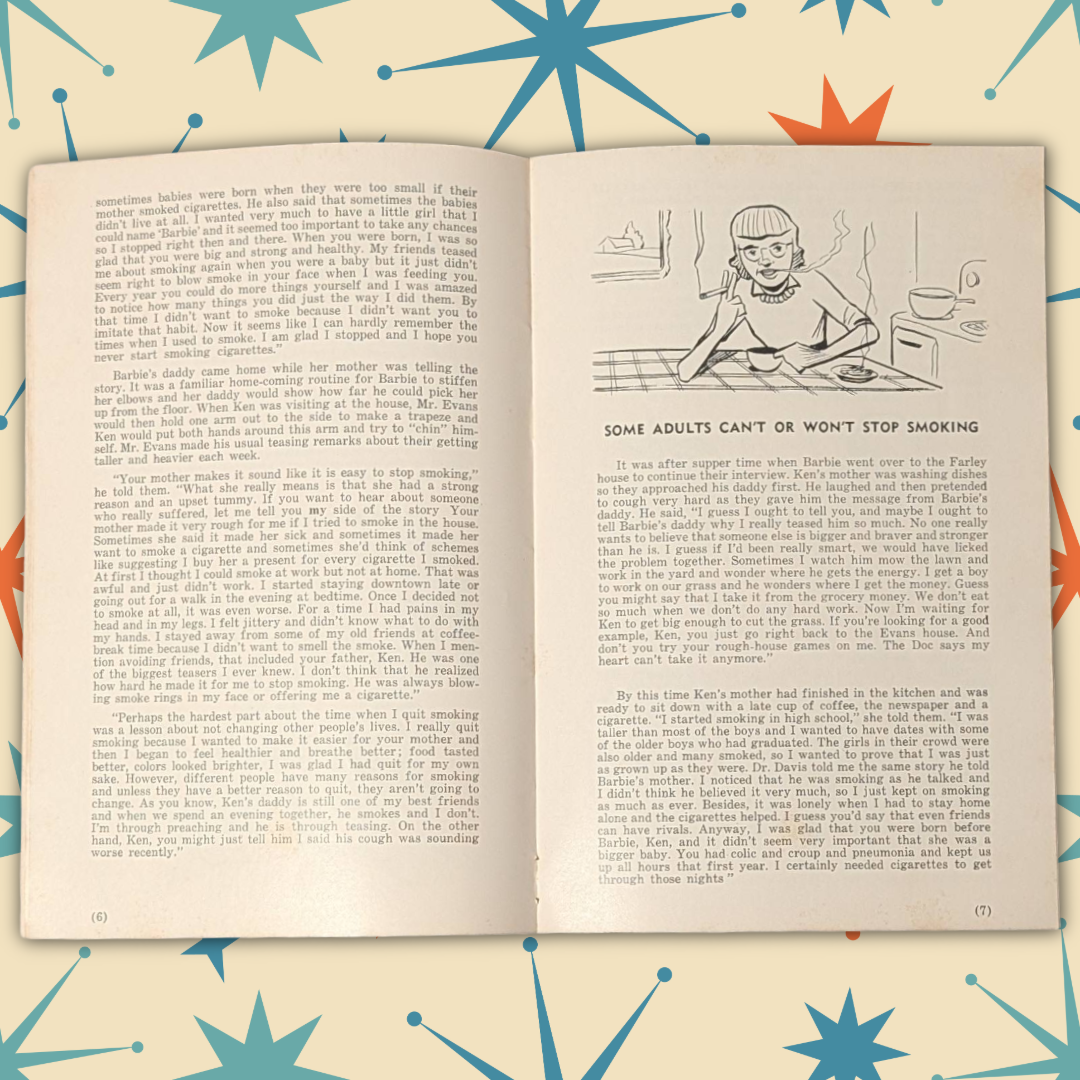 Vintage 1960s "Ken and Barbie Make a Cigarette Survey" Public Health Brochure