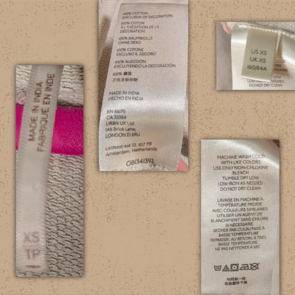 Free People size XS Distressed Oversized Zip-Up Hoodie Oatmeal/Tan/Cream