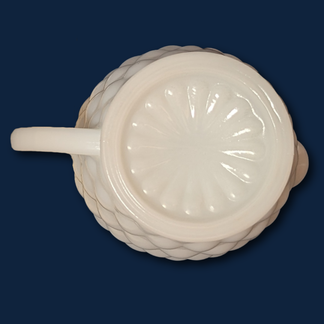 Anchor Hocking 50s Vintage Bubble Pattern Milk Glass Creamer