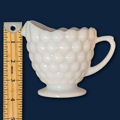 Anchor Hocking 50s Vintage Bubble Pattern Milk Glass Creamer