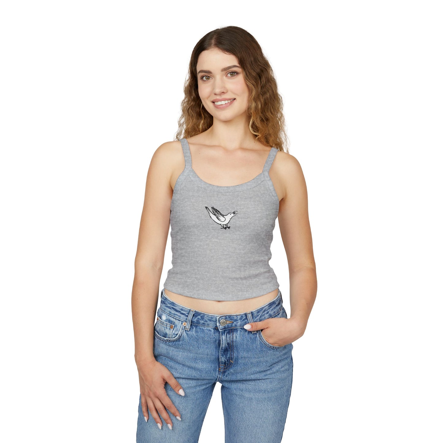 White Crow Yelling on Women's Micro-rib Tank Top