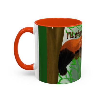 "I'll start over tomorrow" mug with cartoon red panda