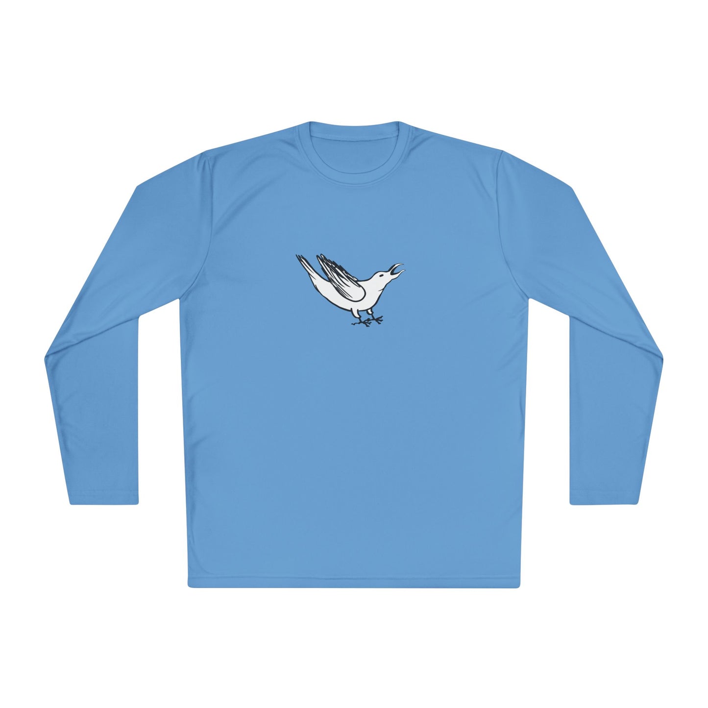 White Crow Yelling on Unisex Lightweight Long Sleeve Tee